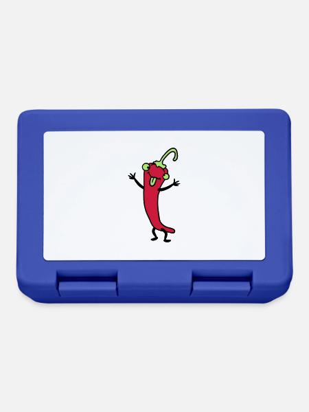 Chili chilli peppers hot funny comics - Lunchbox - royal blue