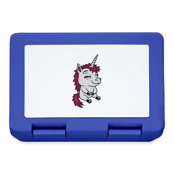 Sedentary little comic unicorn - Lunchbox - royal blue - Front