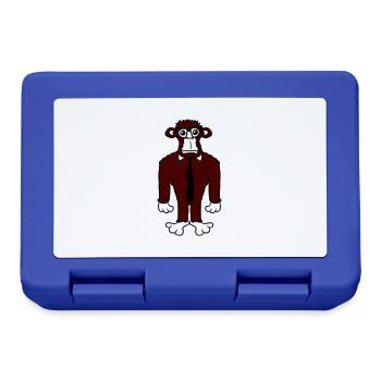 Clever Nerd Gorilla Lunettes à monture de corne Geek Tie Fun - Boîte à goûter - bleu royal - Devant