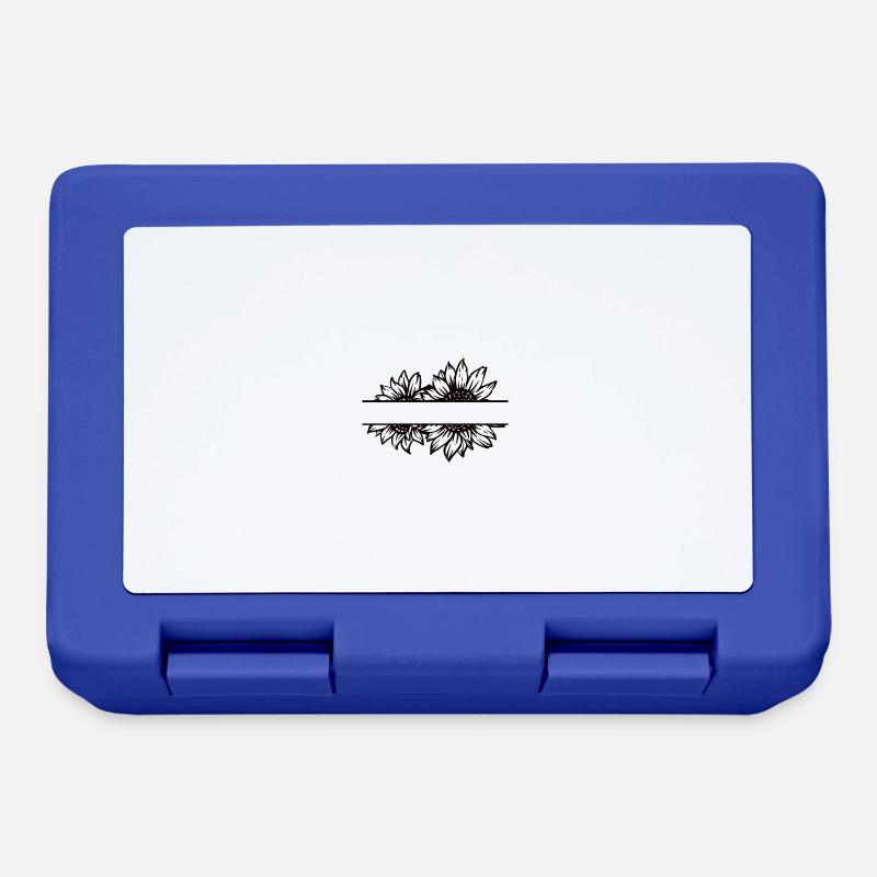 Double sunflower split black - Lunchbox - royal blue