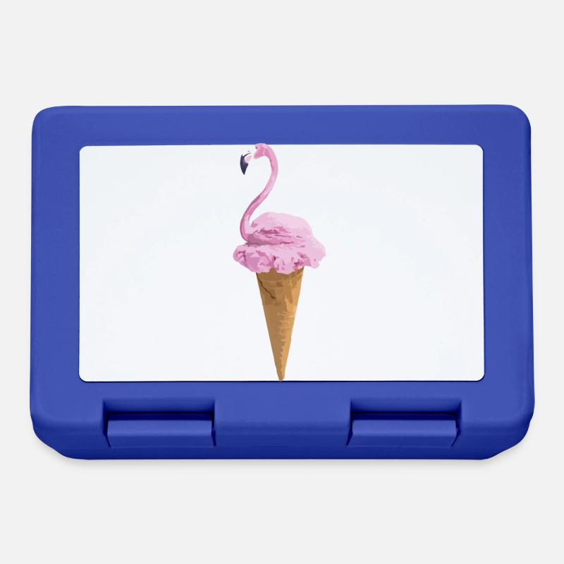 Flamingo mit Eiscreme - Brotdose - Royalblau