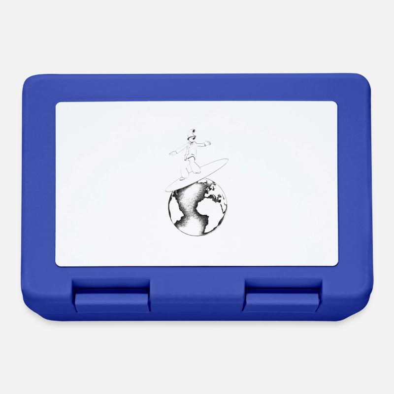 Retro Globe Surfer - Lunchbox - royal blue
