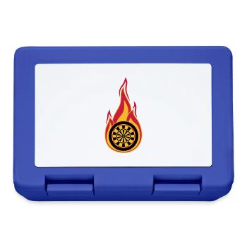feuer zielscheibe brennen flammen heiss verein log - Brotdose - Royalblau - Vorne