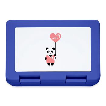Pärchenshirt "Panda" Mädchen - Brotdose - Royalblau - Vorne