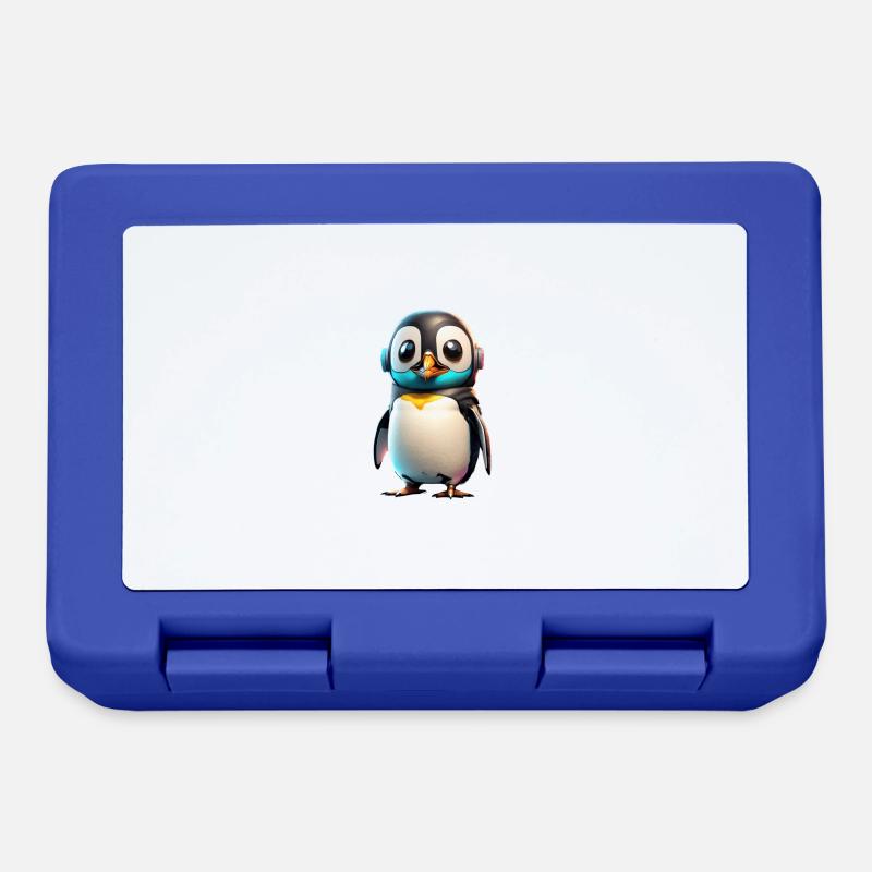 Robot Penguin - Lunchbox - royal blue