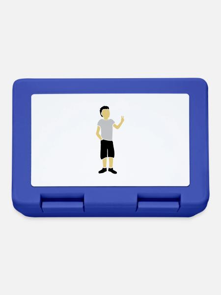 Jungendlicher Silhouette Peace Zeichen - Brotdose - Royalblau