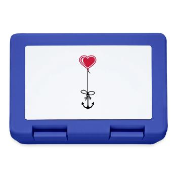 anker herz matrose kapitaen seemann schiff boot me - Brotdose - Royalblau - Vorne