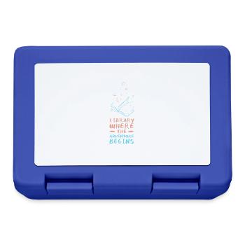 Adventure Begins At Your Library - Lunchbox - royal blue - Front