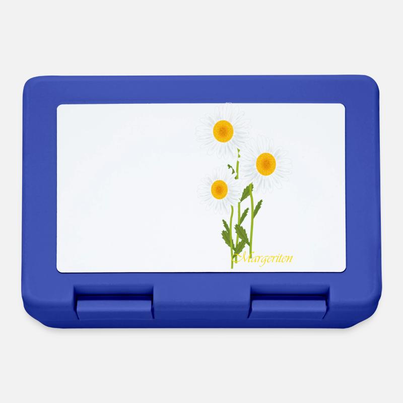 Marguerites, fleurs - Boîte à goûter - bleu royal