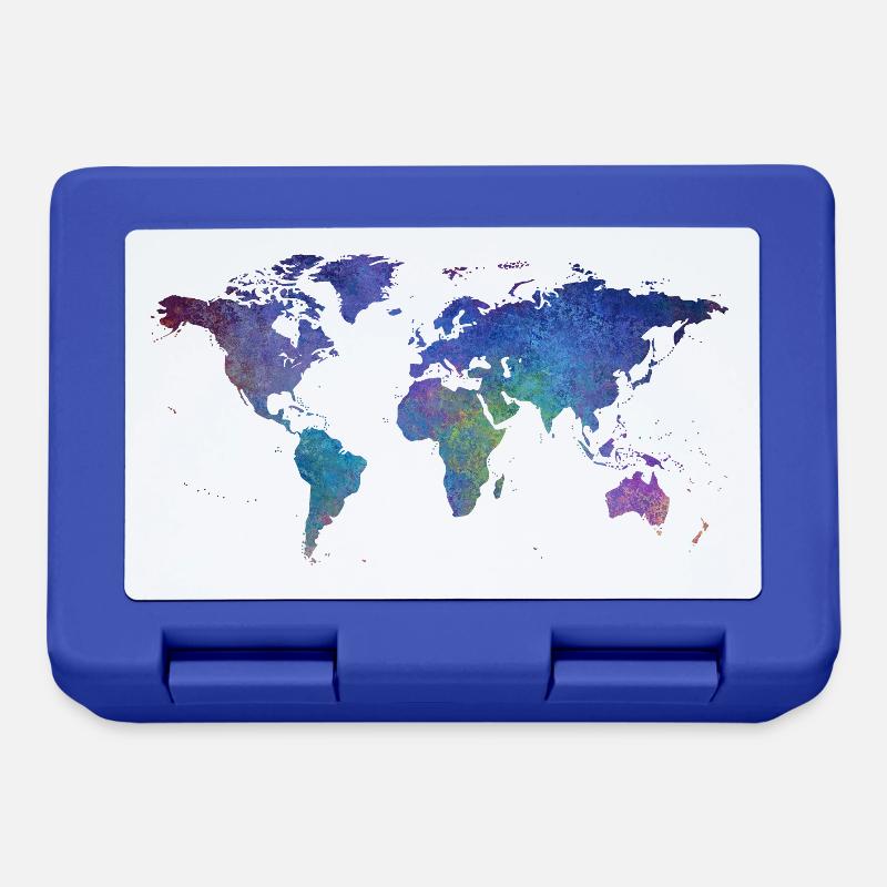 World map - Lunchbox - royal blue