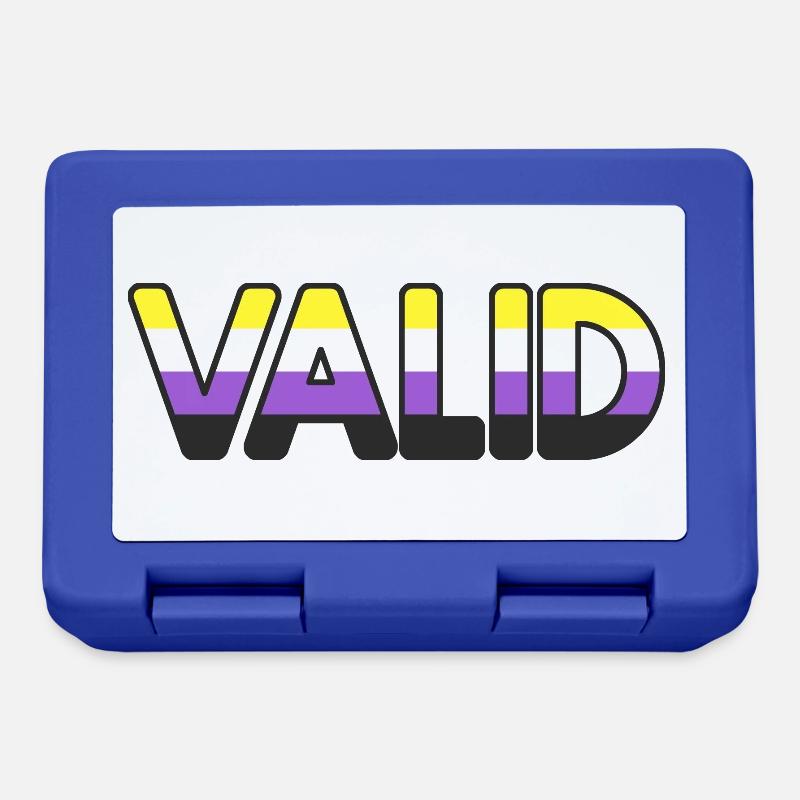 VALID enby: non-binary people are valid pride flag - Lunchbox - royal blue