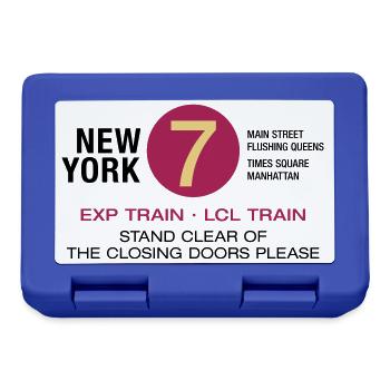 New York City Subway Subway 7 Manhattan Queens NYC - Lunchbox - royal blue - Front