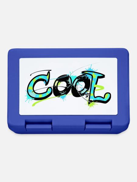 cool cooles Shirt für Kinder - Graffiti Motiv - Brotdose - Royalblau