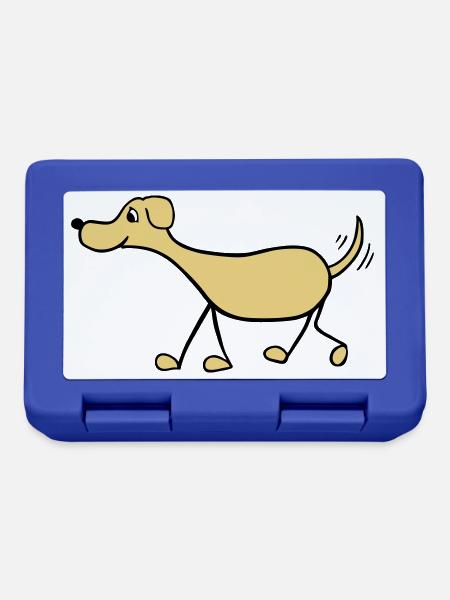 Lustiger Hund - Brotdose - Royalblau