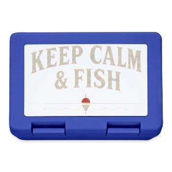 Keep Calm and Fish – lustiges Angelshirt – Angler - Brotdose - Royalblau - Vorne