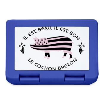 BRETAGNE - GWENN HA DU - COCHON BRETON - Boîte à goûter - bleu royal - Devant