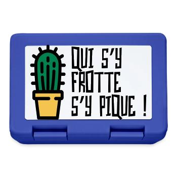Qui s'y frotte s'y pique / Humour Caractère Raler - Boîte à goûter - bleu royal - Devant