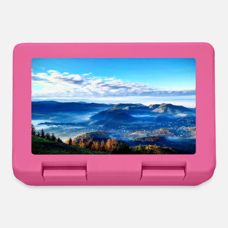 Morgennebel Berglandschaft - Brotdose - Pink
