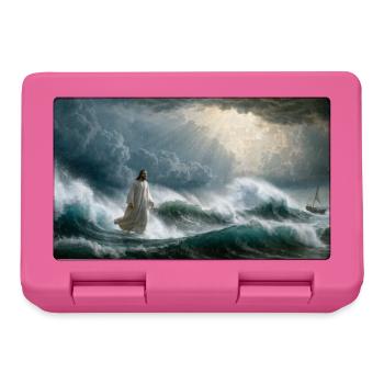 Jesus auf den Wellen - Brotdose - Pink - Vorne