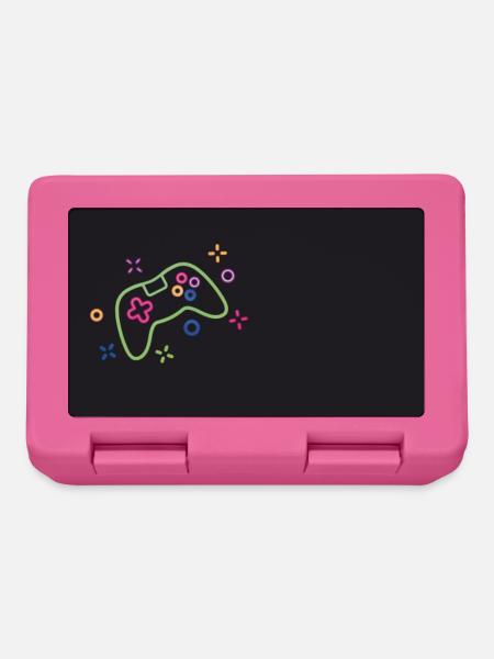 Bunter Spielecontroller auf schwarzem Hintergrund - Brotdose - Pink