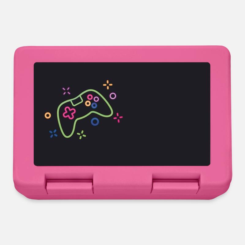 Bunter Spielecontroller auf schwarzem Hintergrund - Brotdose - Pink