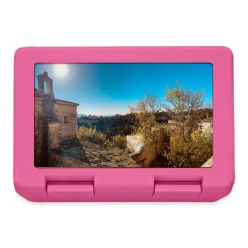 Sunny Tuscan Village with Rooftops - Lunchbox - pink - Front