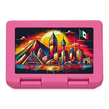 Monterrey Mexico art design - Lunchbox - pink - Front