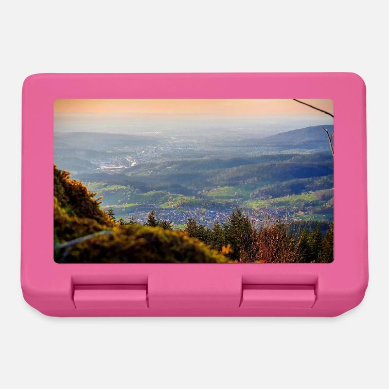 Abendpanorama Berglandschaft - Brotdose - Pink