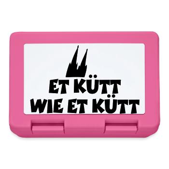 Köln Spruch Et kütt wie et kütt mit Kölner Dom - Brotdose - Pink - Vorne