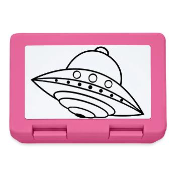 UFO Alien Ship Space Doodle - Lunchbox - pink - Front