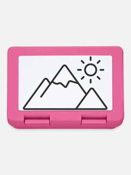 Berglandschaft Linie Symbol - Brotdose - Pink