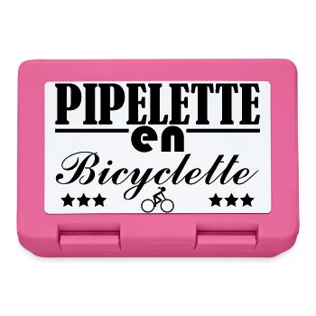 Pipelette auf einem Fahrrad - Brotdose - Pink - Vorne