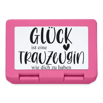 Trauzeugin Glück Danke Hochzeit Team Bride - Brotdose - Pink - Vorne