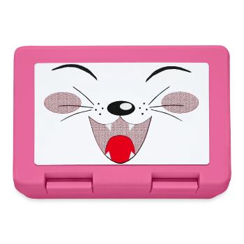 lachendes katzengesicht, lustige Tees - Brotdose - Pink - Vorne