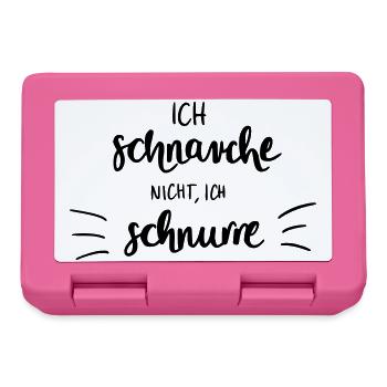Ich schnarche nicht - Ich schnurre - Brotdose - Pink - Vorne