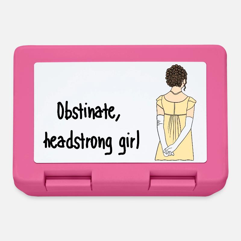 Têtue & Obstinée - Citation Jane Austen - Boîte à goûter - rose