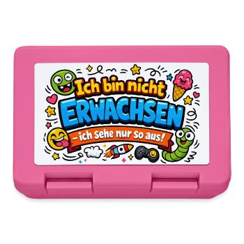 Ich bin nicht erwachsen Spruch Cartoon - Brotdose - Pink - Vorne