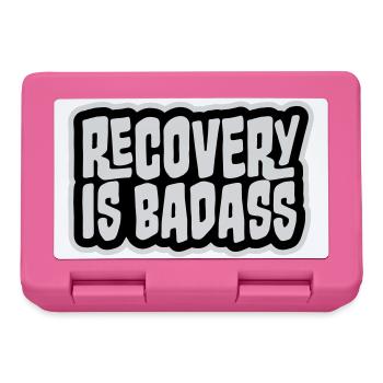 Recovery Is Badass Motivierend Erholung Zitat Logo - Brotdose - Pink - Vorne