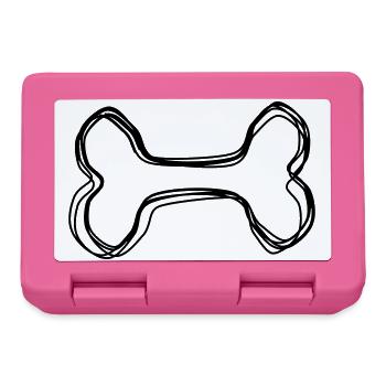 Knochen handgezeichnet - Brotdose - Pink - Vorne