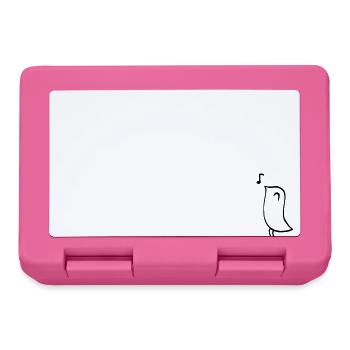 Singender Vogel – minimalistisches Strichzeichnung - Brotdose - Pink - Vorne