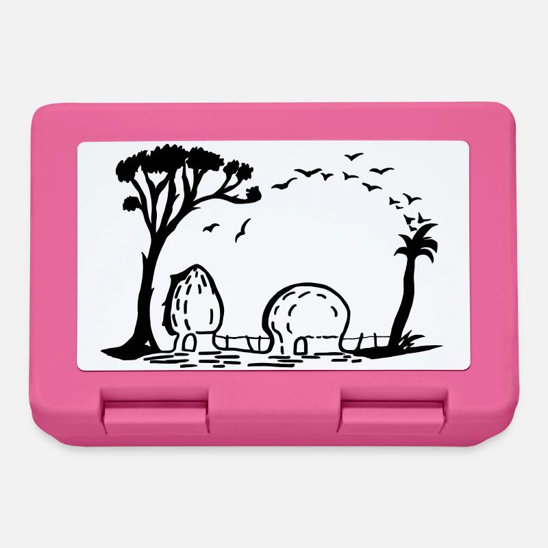 Elefant Dorf Optische Täuschung - Brotdose - Pink