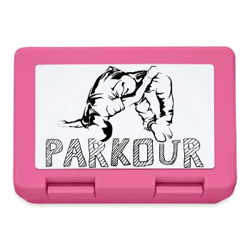 Parkour Symbol freerunning backflip Salto Grafik - Brotdose - Pink - Vorne