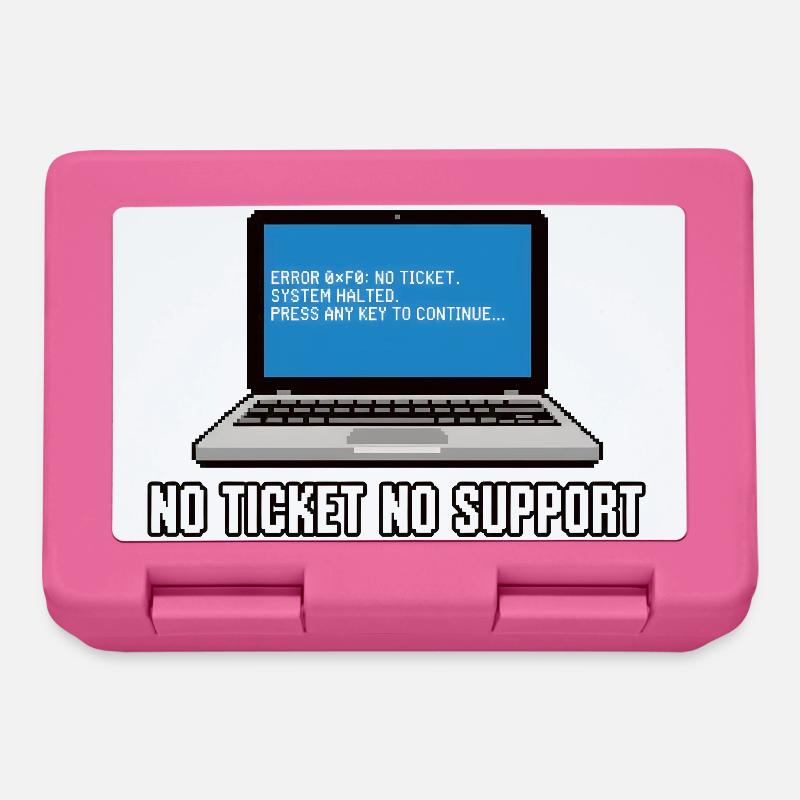 No Ticket No Support Admin IT-Support Spruch - Brotdose - Pink