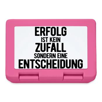 Erfolg ist kein Zufall - Motivation - Vorsätze - Brotdose - Pink - Vorne