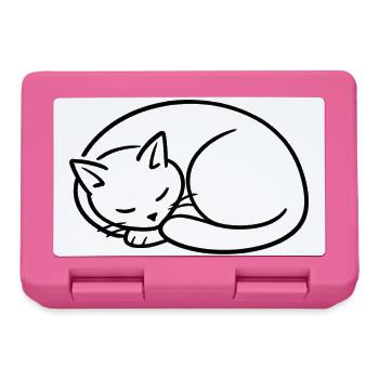 Étude de la lignée du chat endormi - Boîte à goûter - rose - Devant