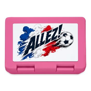 Allez Frankreich Spruch Fußball Fan Motiv - Brotdose - Pink - Vorne