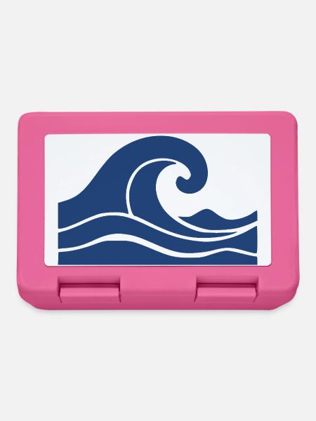Welle minimal Meer Strand Urlaub Geschenk - Brotdose - Pink
