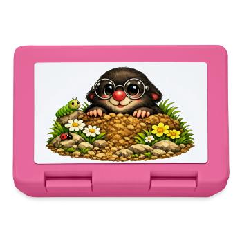 Cute mole with glasses - Lunchbox - pink - Front