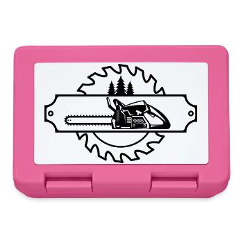 Kettensäge Axt Förster Holzfäller Säge Ketten Holz - Brotdose - Pink - Vorne
