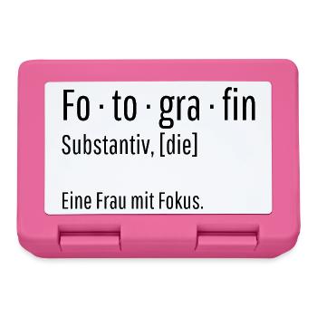 Fotografin Substantiv Definition Foto Geschenk - Brotdose - Pink - Vorne